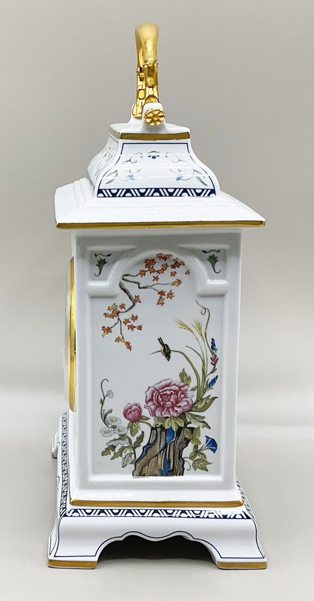 Franklin Mint ~ MANTLR / DESK CLOCK ~ Fine Porcelain ~ White