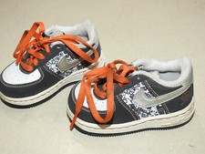 2009 OG 4C VTG NIKE AIR baby force 1 low crib Navy Orange White Doodle Graffiti