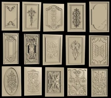 15 PCS 3D STL Models DOORS & CABINETS 3  for CNC Aspire Artcam Carving Engraver