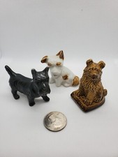 Set Of 3 Vtg Goebel Black Terrier, Brown German Shepherd, Wht/Brown Terrier