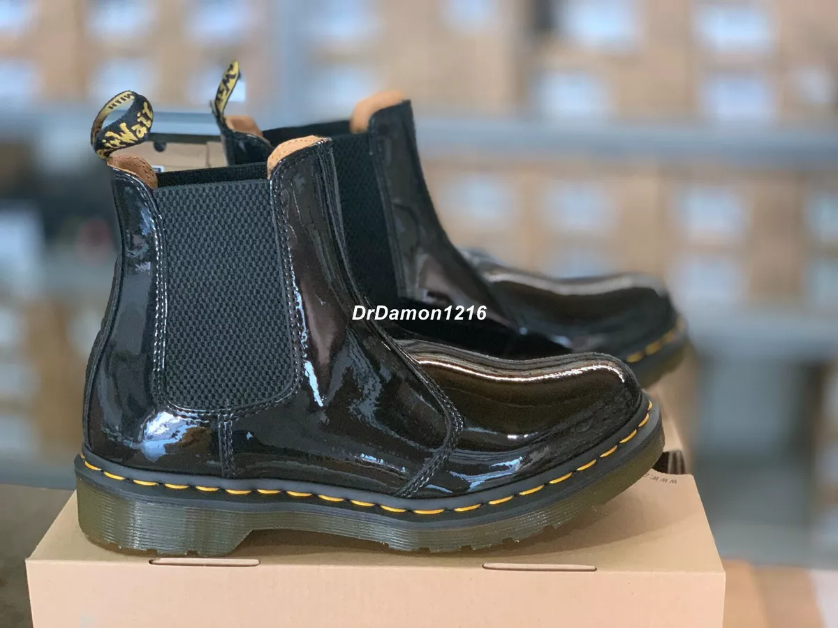 NIB Dr. Martens 2976 Chelsea Boot Black Patent Lamper 25278001 eBay