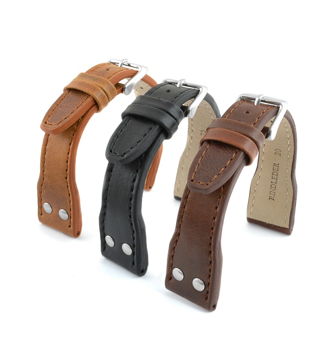 UHRENARMBAND PILOT RINDLEDER AVIATOR VINTAGE FLIEGER LEDERARMBAND - Main Image