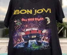 Vintage 2001 Bon Jovi One Wild Night Shirt Black Men Unisex S-234XL