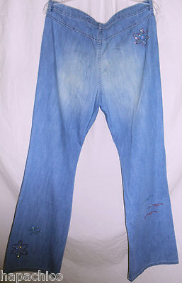 Pantalon Jean Vintage ESCADA SPORT Gris Stretch - Taille Haute 42 - Logo Strass - Occasion Très Bon état