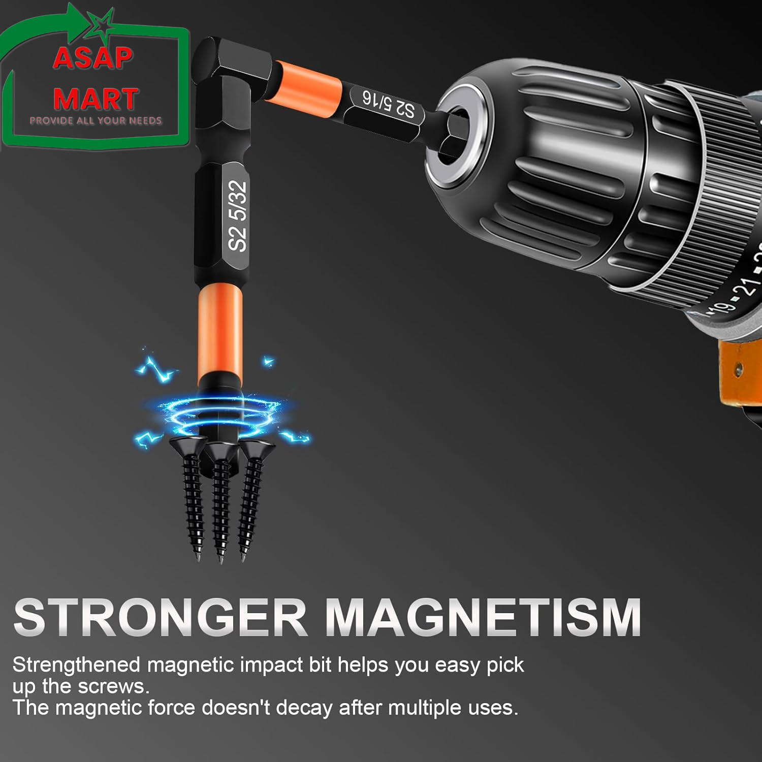 20PCS Premium Hex Bit Set, Impact Hex Head Allen Wrench Drill Bit Set (Metric&Sa