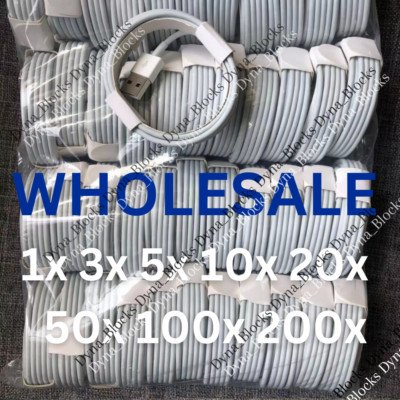 Wholesale Lot USB Charger Cable 3/6Ft For iPhone 14 13 12 11 XR 8 Charging Cord