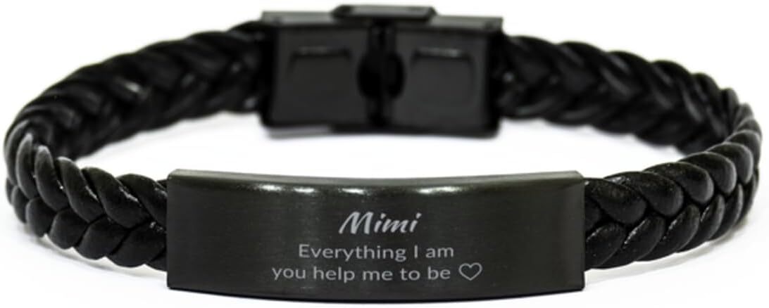 Leather Bracelet To Mimi,Birthday Christmas Inspirational Gifts Engraved Jewelry