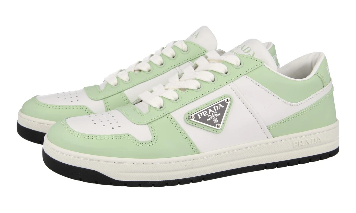 PRADA Leder Downtown Sneaker - 1E792M - Weiss - NEU