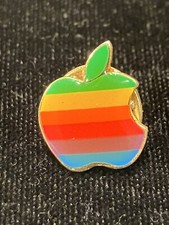 Vintage Apple Computer Rainbow Lapel Pin