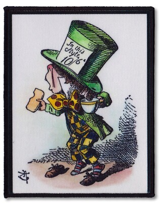 Alice in Wonderland Sew-on Patch Victorian Mad Hatter Top hat Adventure's Kitsch