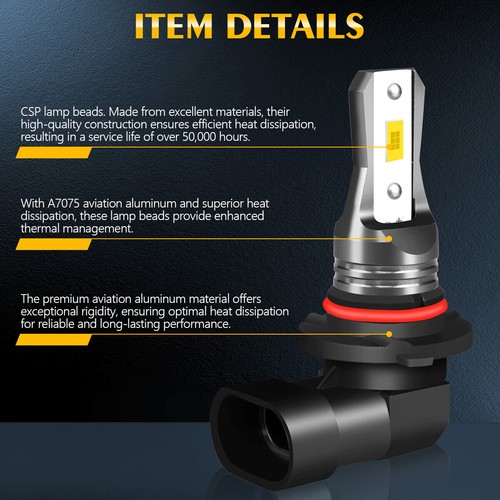 For Chevy Silverado 1500 2500 HD 2003-2005 2006 9145 LED Fog Driving Light Bulbs - Picture 8 of 10