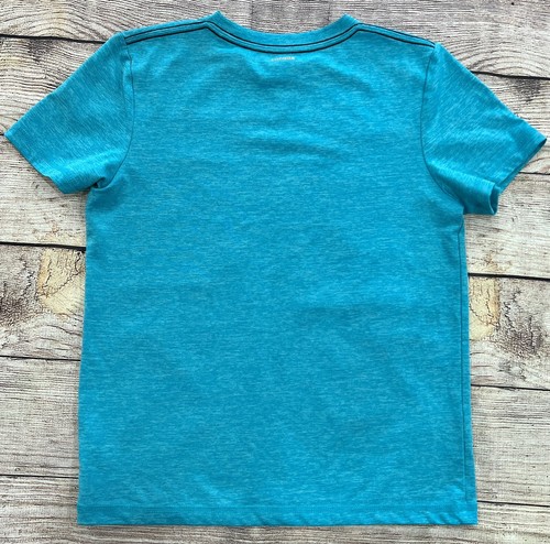 EUC Adidas Boys Athletic Shorts & Shirt 2 Pc OUTFIT Gray Black & AQUA Small SM - Picture 4 of 9