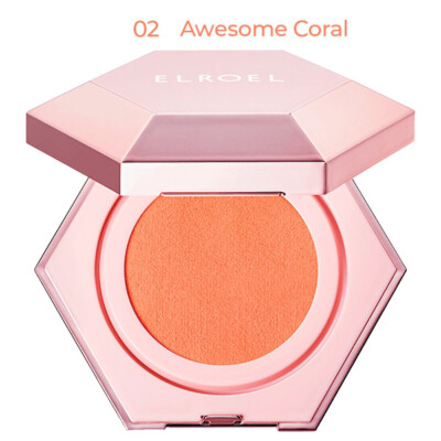 ELROEL Chiffon Jelly Rouge 4,5 g #02 Awesome Coral Face Blush Koreanisches Ma...