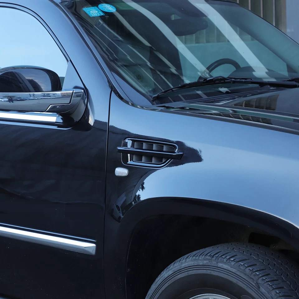 Car Front Side Fender Vent Trim ABS Glossy Black For Cadillac Escalade 2007-2014 - Image 4 of 4