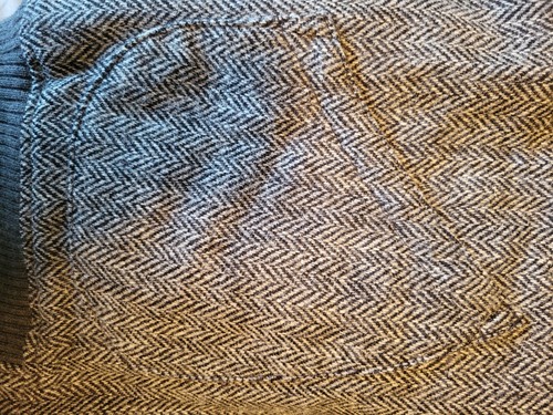 32 BAR BLUES x Golden Bear Harris Tweed Charcoal Varsity Jacket Size Medium - Foto 5 di 11