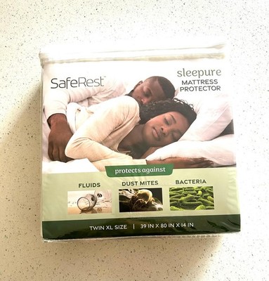 SafeRest Sleepure Mattress Protector TWIN XL Waterproof Hypoallergenic Bed Bug
