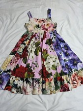 Dolce & Gabbana Kids Mulicolor Floral Dress Suze 7/8 Sleeveless