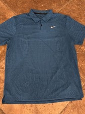Nike Polo Shirt Mens XL Blue Golf Performance Textured Standard Dri Fit