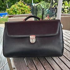 Jack Georges Professional Black Leather Executive Briefcase 3 Gusset Key Strap