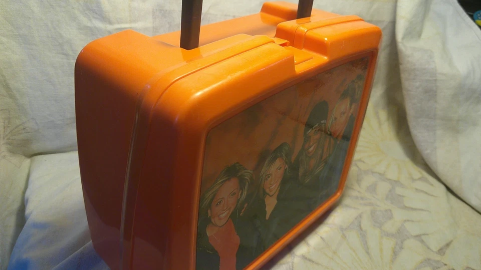 Vintage 1998 Orange Plastic All Saints Lunchbox Pack-up Pop Girl Band 90s - Image 4 of 4