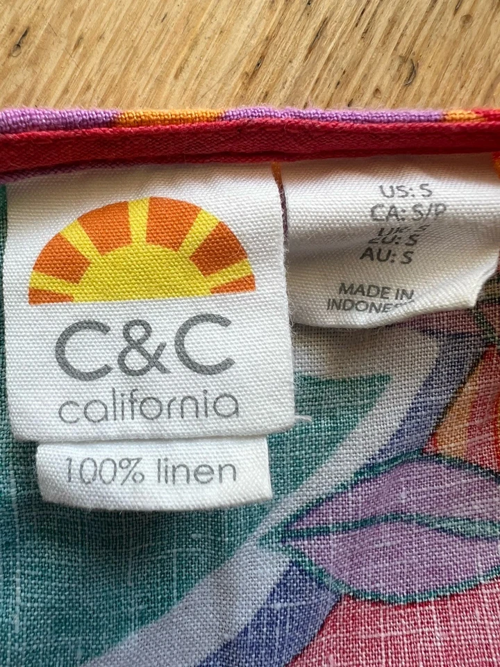 Neuwertig C&C California Kleid 100 % Leinen Leinenkleid wie Marimekko Knielang - Bild 4 von 4