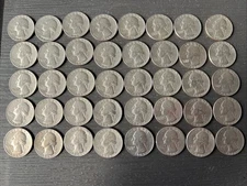 40x 1965 Washington Quarters Roll P Mint Circulated Mixed Grades Transition Year
