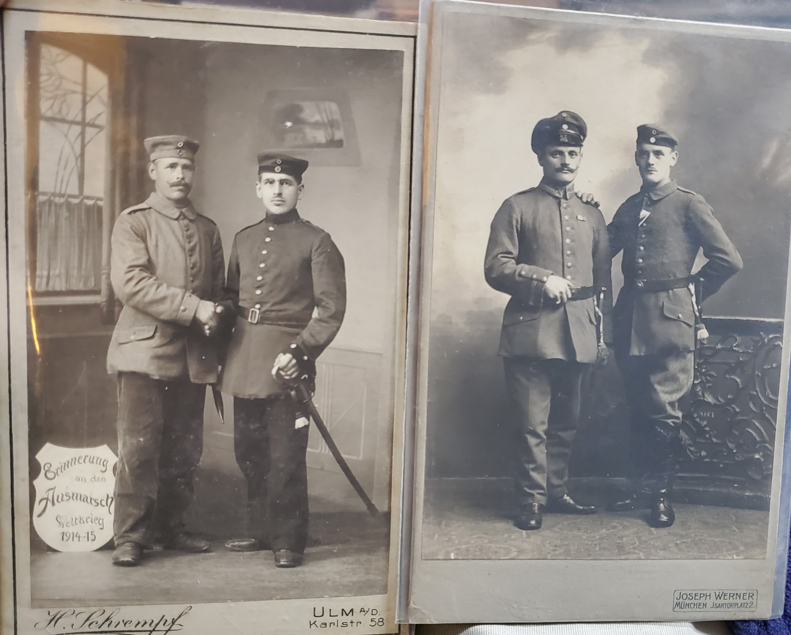 RARE - GROUP OF TWO ORIGINAL EARLY 1900's-WWI GERMAN SOLDIER PHOTOS