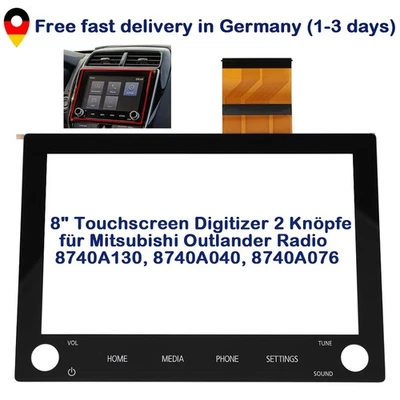 8" Touchscreen Digitizer für Mitsubishi Outlander 2 Knöpfe Radio Navigation DE - Bild 1 von 4