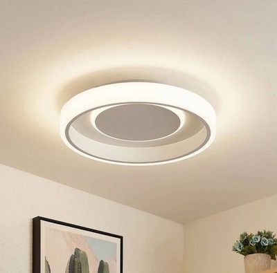 Lindby LED Deckenleuchte 'Wikani' dimmbar mit Leselampe (Modern) in Weiß aus Met