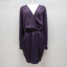 BCBGeneration Faux Wrap Mini Dress Women's Small Purple Abstract Contemporary