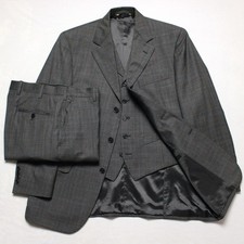 Brooks Brothers x VITALE Made In Italy 1818 Madison Gray Plaid 3-Piece Suit 38S