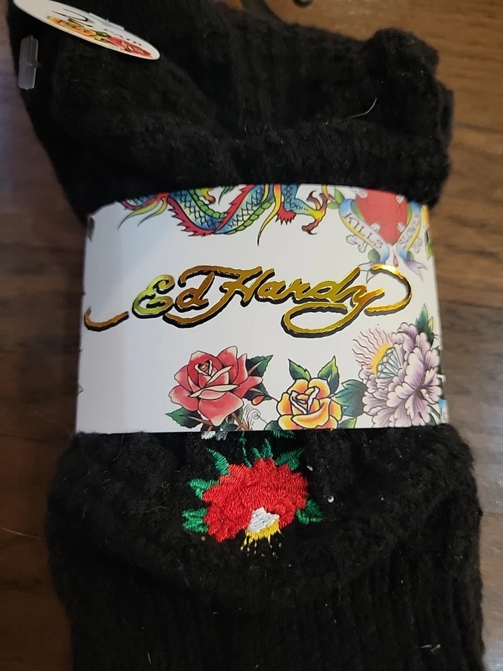 Calcetines holgados súper suaves Ed Hardy para dama 2 pares talla 4-10 nuevos Foto 2 de 3