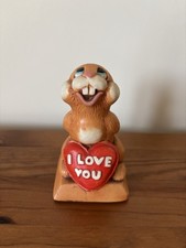 Vintage Hand Painted I Love You’ Bunny Moorcaft Figurine Rabbit Ornament