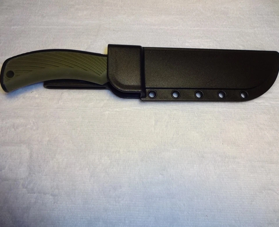 Cuchillo de hoja fija s tech con mango de goma funda de plástico negro duradero Foto 2 de 4