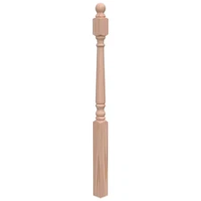 Stair Parts 4012 54 In. X 3 In. Unfinished Red Oak Ball Top Newel Post for Stair