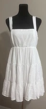 NEW Trixxi Womens Junior White Ruffled Tiered Dress SIZE LARGE RT$126