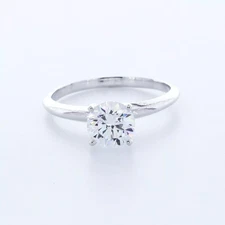 Solitaire Engagement Ring Classic 14K Gold 1.24 CT Round Lab-Grown Diamond D VS1
