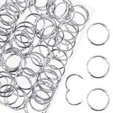 HAUTOCO 100 Pcs Loose Leaf Binder Rings, 1.2 Inch Nickel Inch, Silver