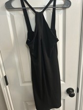 Fashion Nova sleeveless black Gina double lined mini dress size medium NWT