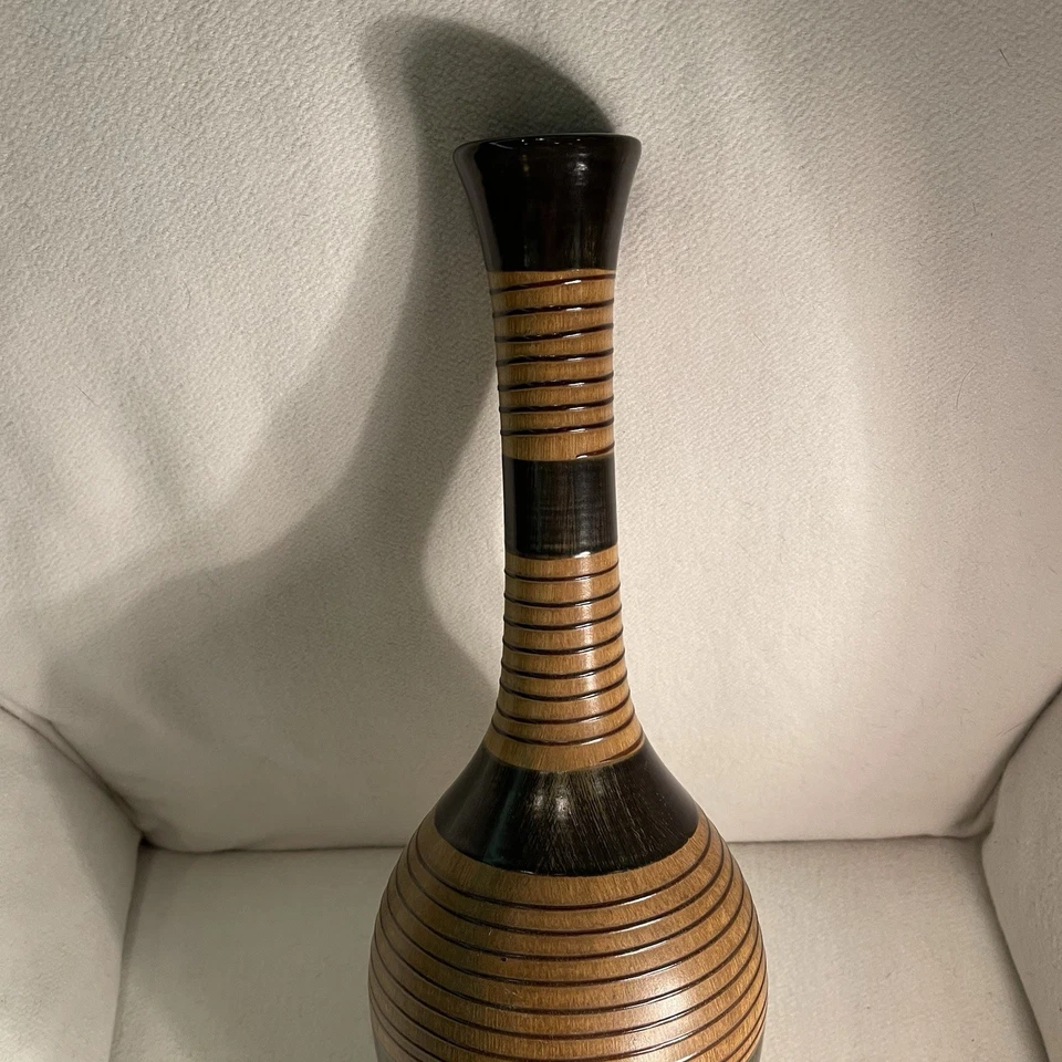 "Florero grande de cerámica natural terrosa con textura decoración de habitación con acento decorativo 19""" Foto 4 de 4