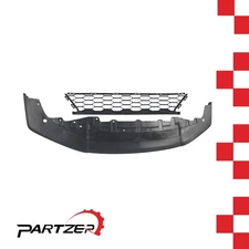 2PCS Front Lower Bumper Cover Grille HO1036128 Fit 2017-19 Honda Civic Hatchback
