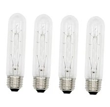  3090 (Pack of 4) 40T10/CL - 40 Watt T10 Clear Tubular - 120V - Medium 40W