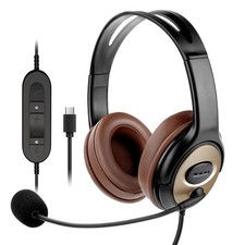 USB Type C Headphones Over Ear USB-C Headset with Noise Cancelling Microphone...