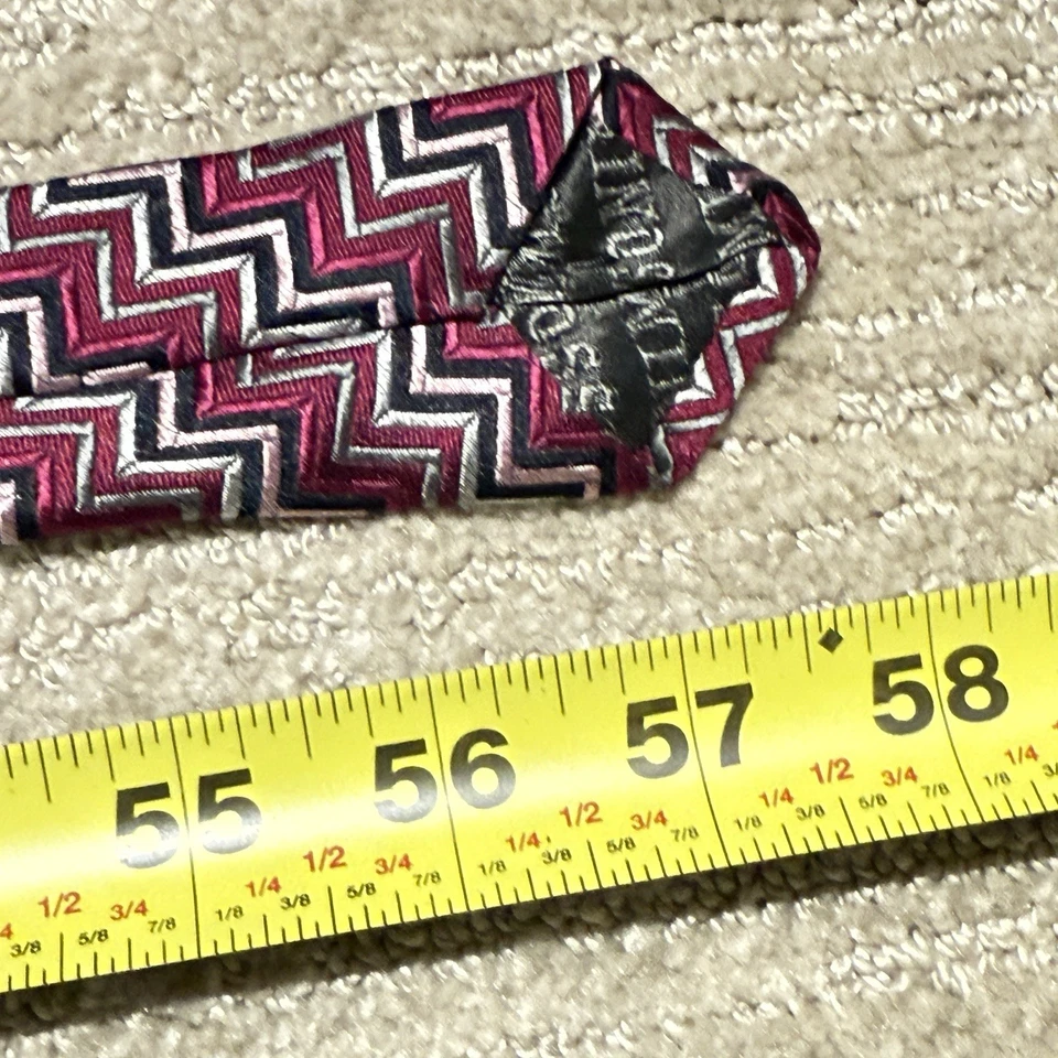 Missoni Cravatte Men's Silk Necktie Made In Italy Geometric Zig Zag - Image 3 of 4