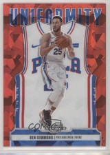 2020-21 Panini Contenders Optic Uniformity Red Cracked Ice Prizm Ben Simmons e6p