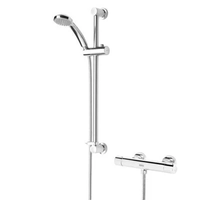 PLUMBWORKZ BRISTAN FRENZY REAR-FED EXPOSED CHROME THERMOSTATIC BAR MIXER SHOWER