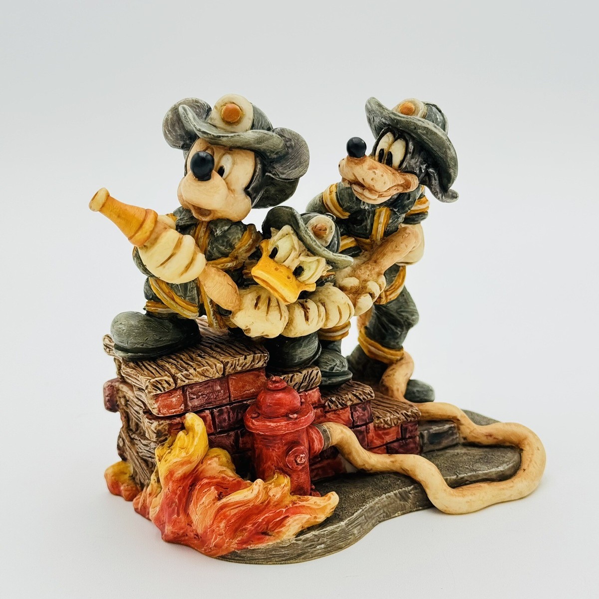 Disney Harmony Kingdom Firefighter Mickey & Co Figure Trinket Box