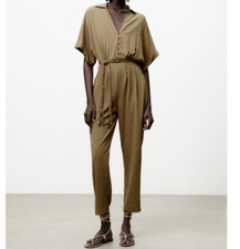 NWT Zara Size S Beige Brown Long Romper Playsuit MISSING BELT 9878/113