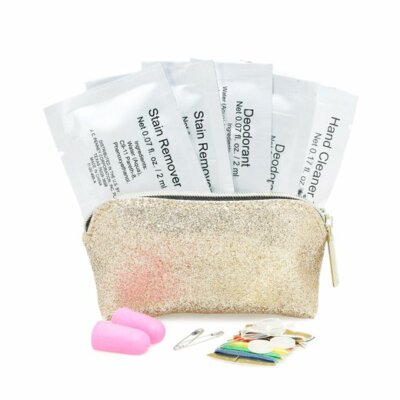 Kit D'urgence 23 Pièces Pour Mariée – Voyage, Paillettes Or, Cosmétiques, Neuf