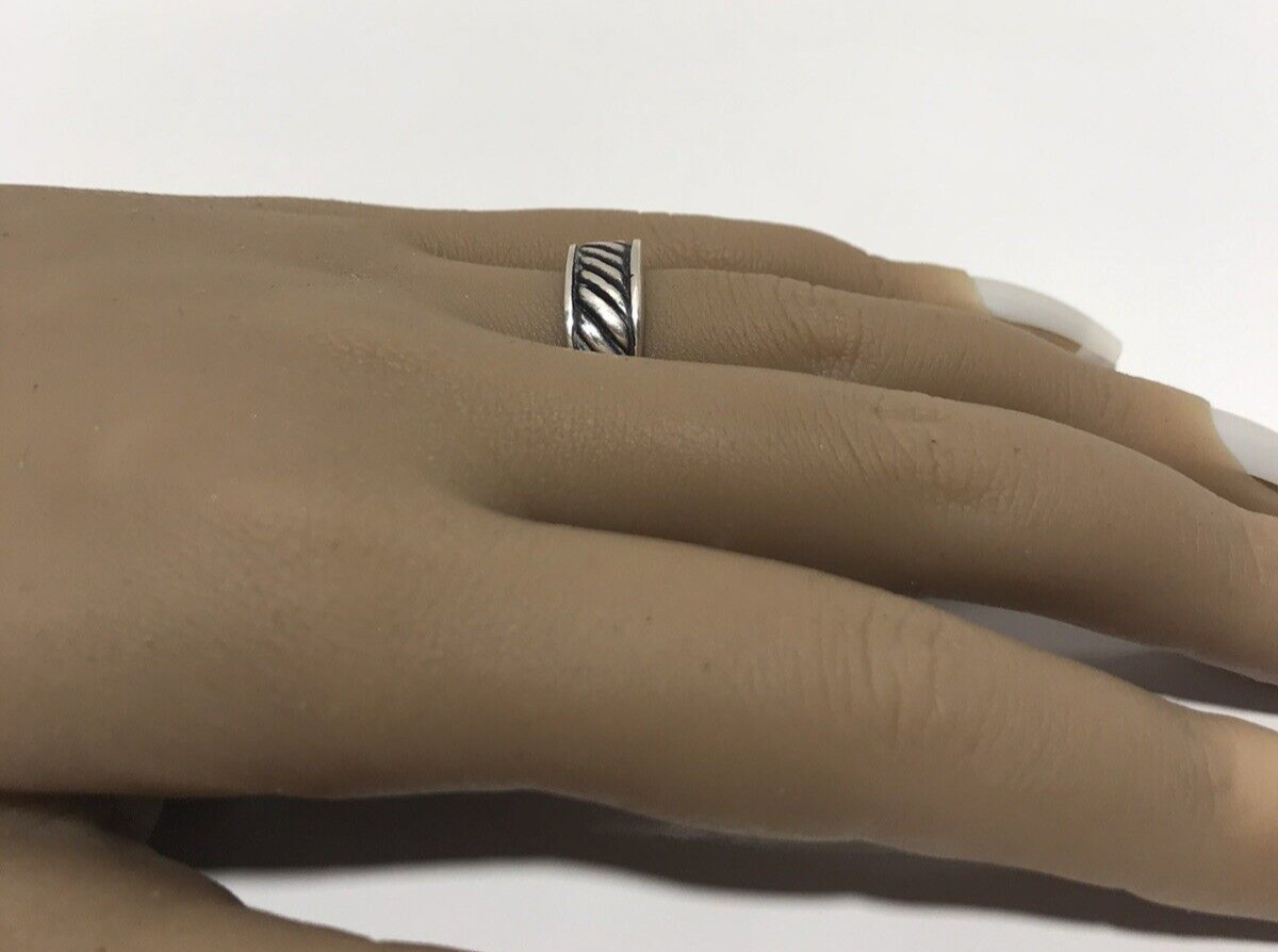 Sterling Silver Rope Texture Ring Size 7 - image 4